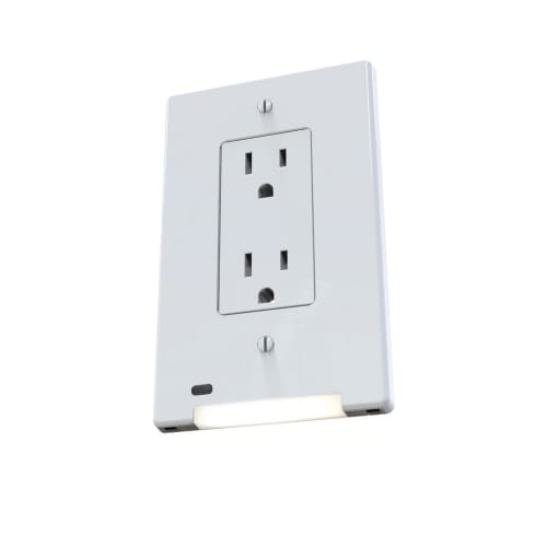 LumiCover Universal GFCI Compatible Nightlight Wallplate, White